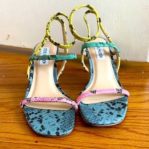 Steve Madden snake print shoes straps colorful